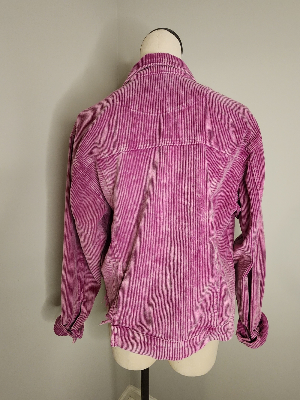Boho POL Plum Berry Mineral Washed Corduroy Jacket Size Small - Picture 5 of 8
